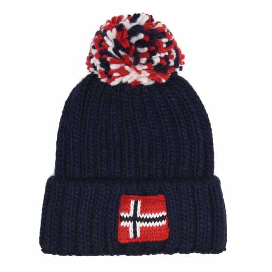 Napapijri Semiury Bobble Beanie Hat Blue Marine 