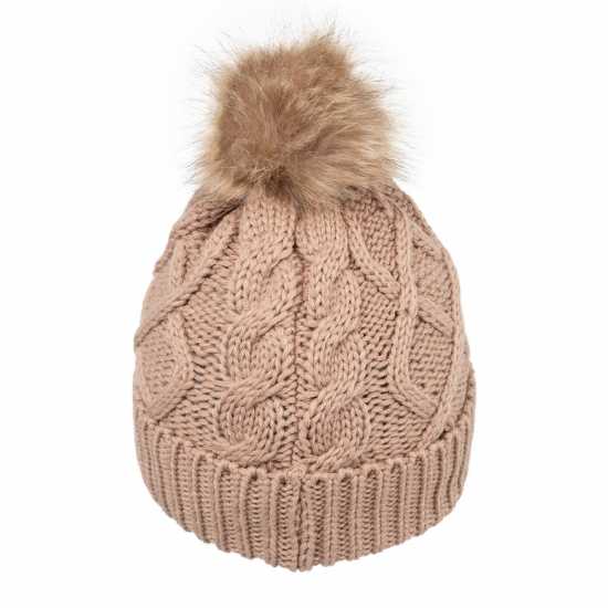 Gelert Cable Knit Beanie Womens Пясък Gelert Cable Knit Beanie Womens Пясък