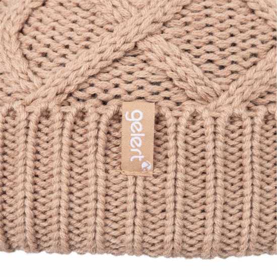 Gelert Cable Knit Beanie Womens Пясък Gelert Cable Knit Beanie Womens Пясък