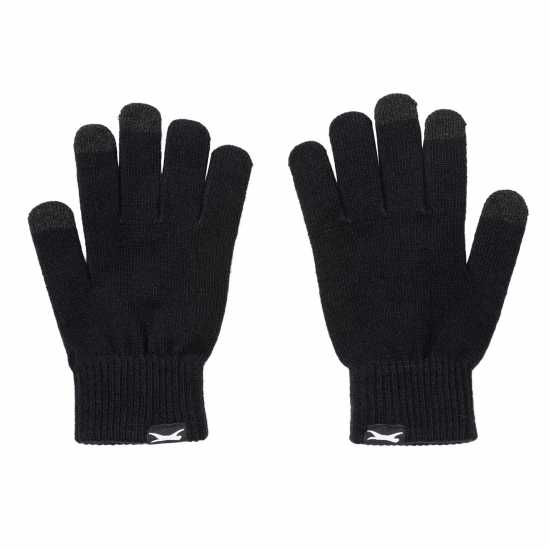 Slazenger Knit Glove Black Мъжки ски ръкавици