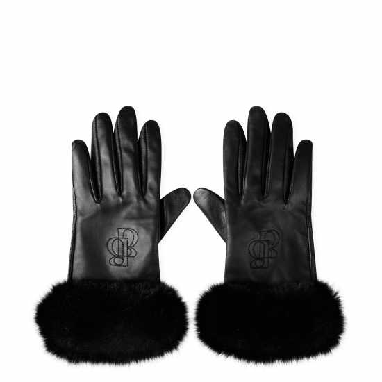 Biba Faux Fur Trim Leather Glove  Зимни аксесоари