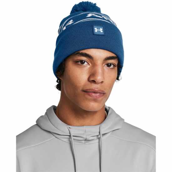 Under Armour Armour Ua Men'S Halftime Pom Beanie Beany Unisex Adults Синьо 