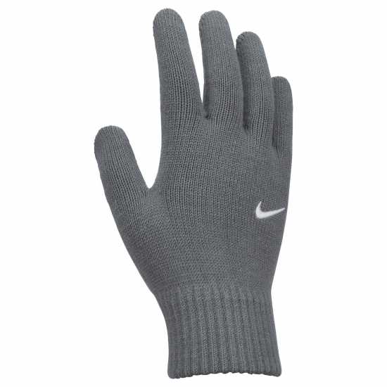 Nike Youth Swoosh Knit Gloves Сиво/Бяло Детски ски ръкавици