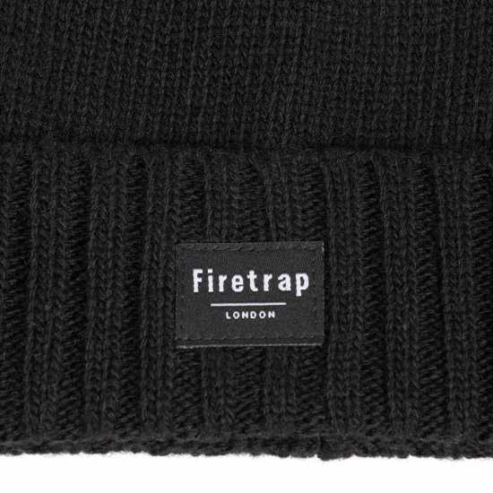 Firetrap Knit Beanie 41 Black Шапки с козирка