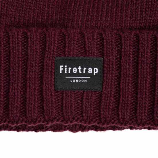 Firetrap Knit Beanie 41 Maroon Шапки с козирка