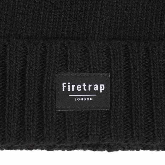 Firetrap Knit Bobble Ld41 Black Шапки с козирка