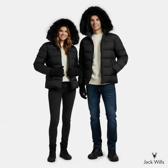 Jack Wills Knitted Gloves Черно 