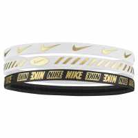 Nike Metallic Headbands White/Black Аксесоари за коса