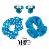 Disney Minnie Mouse Pink, Blue & Yellow 2 Piece Scrunchie & Earring Set Blue Аксесоари за коса