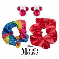 Disney Minnie Mouse Pink, Blue & Yellow 2 Piece Scrunchie & Earring Set Pnk/Blu/Ylw Аксесоари за коса