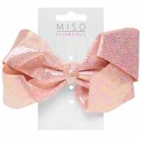 Sale Miso Iridescent Junior Girls Bow Pink Аксесоари за коса