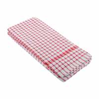 Mega Value Store Daily Dining Dining 2 Pack Of Checked Tea Towel Red Хавлиени кърпи
