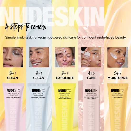 Nudeskin 3-Step: Citrus Renew Set For Sensitive Skin  Пътни принадлежности