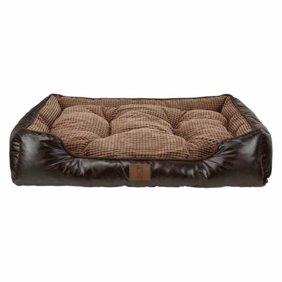 Bunty Tuscan Faux Leather Dog Bed - Brown  Магазин за домашни любимци