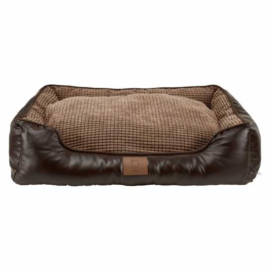 Bunty Tuscan Faux Leather Dog Bed - Brown  Магазин за домашни любимци