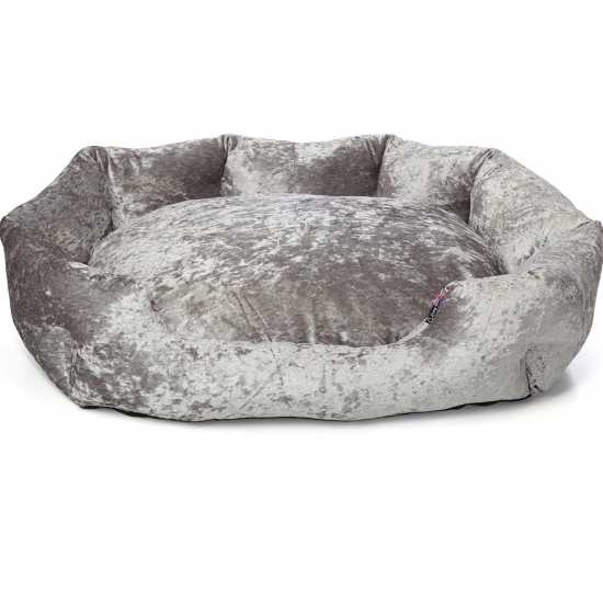 Bunty Bellagio Crushed Velvet Dog Bed - Silver  Магазин за домашни любимци