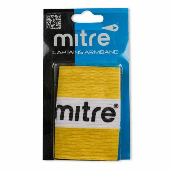Mitre Adults Captain's Armband Жълто/Бяло Mitre Adults Captain's Armband Жълто/Бяло
