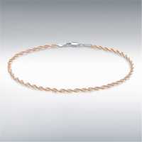 Silver 2-Tone Twist Bracelet