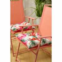 Outdoor Pair Of Seat Cushions - Flamingo Palm