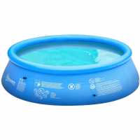 Outsunny Inflatable Family-Sized Paddling Pool Blue Градина