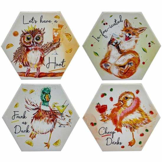 Other Drunken Animals Ceramic Coaster Set