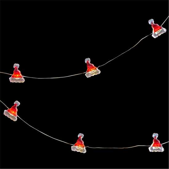 The Spirit Of Christmas Наниз От Лампички 2.2M Battery Operated Santa Hat Led String Lights  Коледна украса
