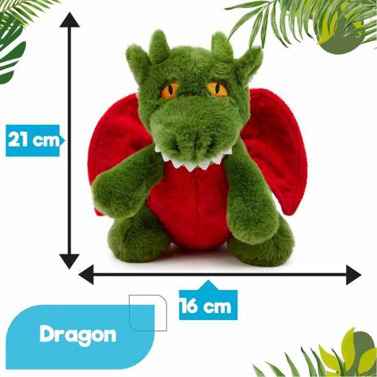Zappi Co Dragon Green Soft Toy 21 Cm Eco  