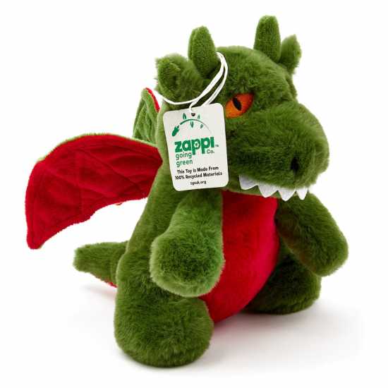 Zappi Co Dragon Green Soft Toy 21 Cm Eco  