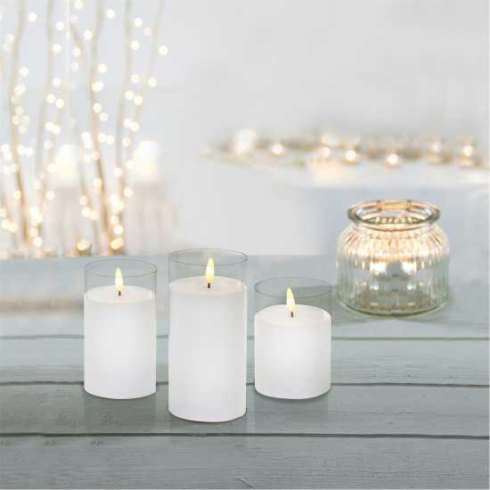 Стъклена Свещ D S3 Glass Candles34 Clear LED Коледна украса