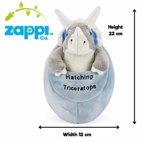 Zappi Co Triceratops Hatching Soft Toy 22 Cm  