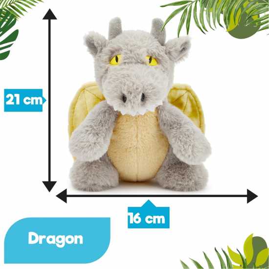 Zappi Co Dragon Grey Soft Toy 21 Cm Eco  