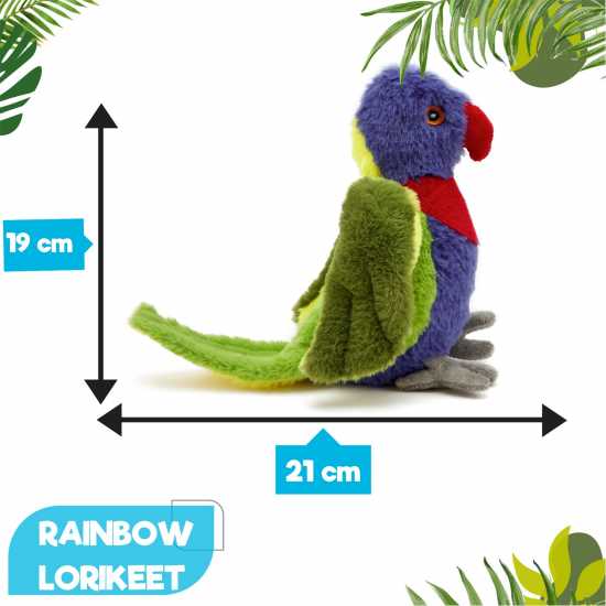 Zappi Co Rainbow Lorikeet Soft Toy 21 Cm Eco  