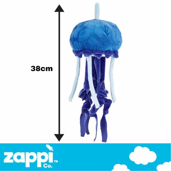 Zappi Co Jellyfish Blue Soft Toy 33 Cm  