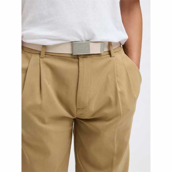 Мъжки Колан Jack And Jones Woven Belt Mens Moonbeam Мъжки Колан Jack And Jones Woven Belt Mens Moonbeam