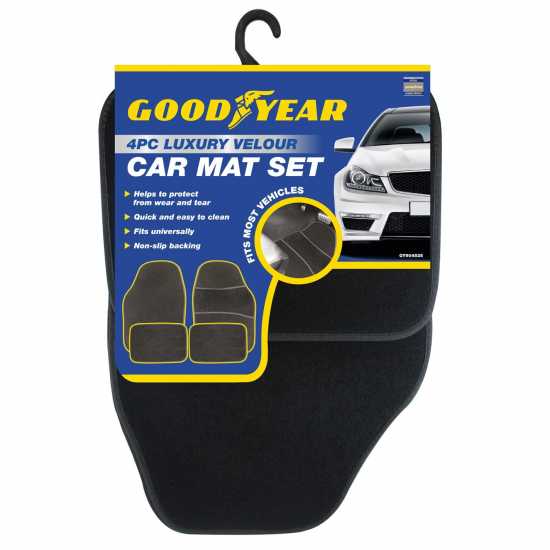Goodyear Goodyear 4 Pc Luxury Velour Car Mats  