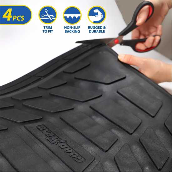 Goodyear Goodyear 4 Piece Heavy Duty Rubber Car Mats  