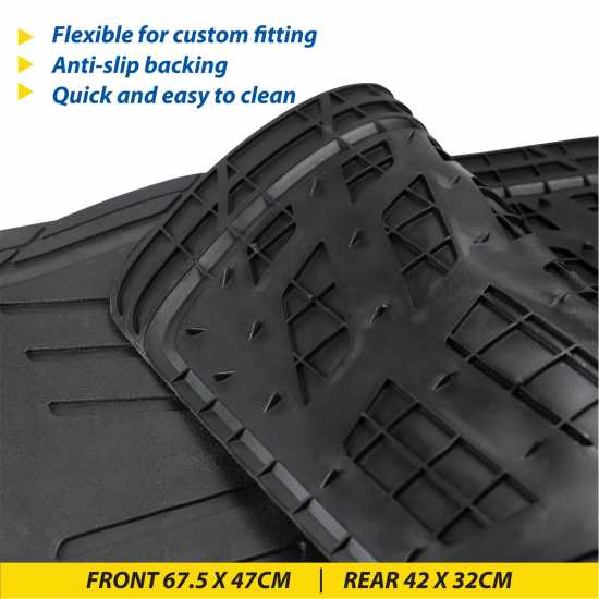 Goodyear Goodyear 4 Piece Heavy Duty Rubber Car Mats  