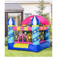 Outsunny 9.5Ft Bouncy Castle With Basket And Slide
