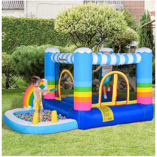 Outsunny 5Ft Bouncy Castle House With Ball Pool  Подаръци и играчки