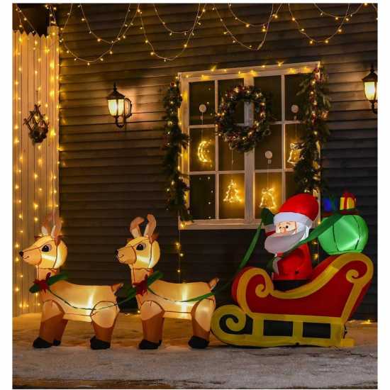 Homcom Christmas Inflatable Santa Claus On Sleigh  Коледна украса