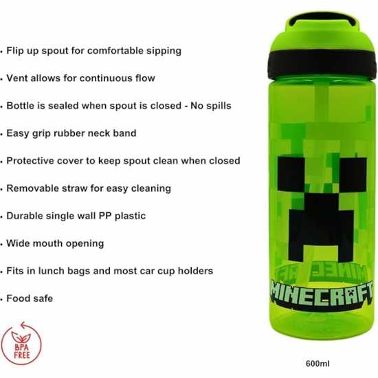 Шише За Вода Character Licensed 600Ml Atlantic Water Bottle Minecraft Or Pokemon Майнкрафт Шише За Вода Character Licensed 600Ml Atlantic Water Bottle Minecraft Or Pokemon Майнкрафт