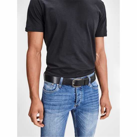 Jack And Jones Кожен Колан Paul Leather Belt Mens Черно Колани