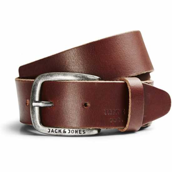 Jack And Jones Кожен Колан Paul Leather Belt Mens Кафе Колани