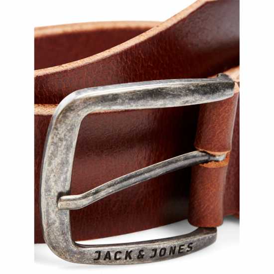 Jack And Jones Кожен Колан Paul Leather Belt Mens Кафе Колани