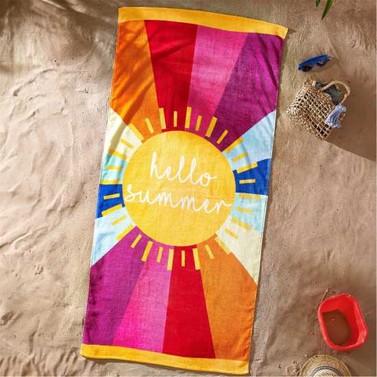 Catherine Lansfield Hello Summer Beach Towel Multi 