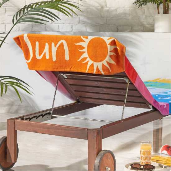 Catherine Lansfield Block Stripe Lounger Beach Towel  