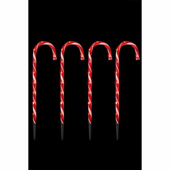 Premier Set Of 4 Led Candy Cane Path Lights  Коледна украса