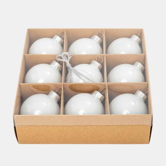 The Spirit Of Christmas 9Pk 60Mm Glass Bauble Multicolor Бяло The Spirit Of Christmas 9Pk 60Mm Glass Bauble Multicolor Бяло