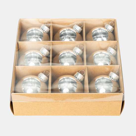 The Spirit Of Christmas 9Pk 60Mm Glass Bauble Multicolor Сребърно 