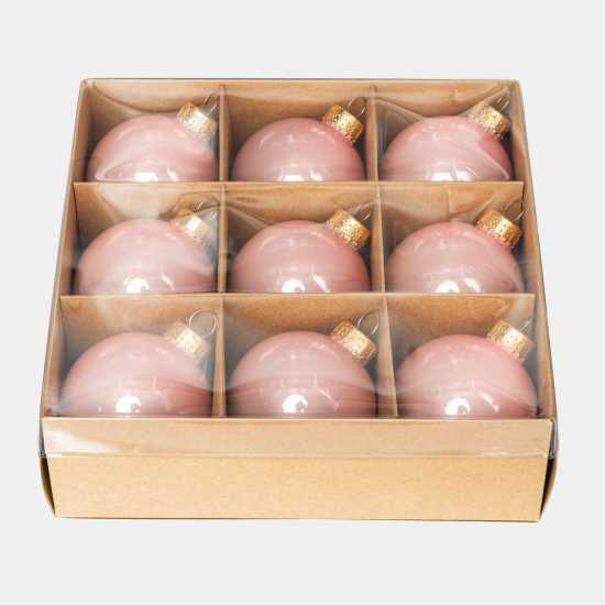 The Spirit Of Christmas 9Pk 60Mm Glass Bauble Multicolor Розово 